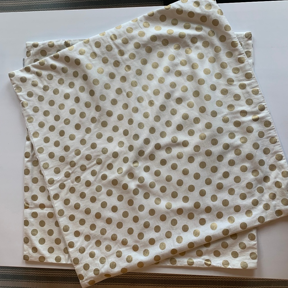 2 Caitlin Wilson Euro Gold Dot Pillow Cases